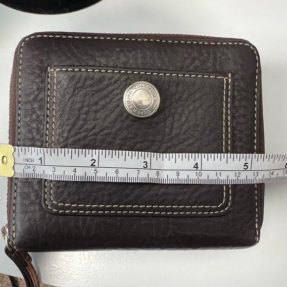 Coach Brown Pebbled Leather Wallet - Picture 11 of 14